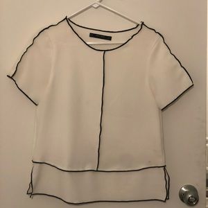 Zara white and black dress shirt
